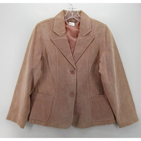 April Cornell Blazer Small Genuine Leather Jacket Coat Pockets Preppy - Picture 1 of 9